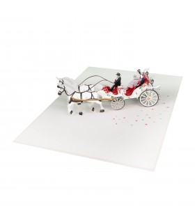 Wedding carriage pop up card