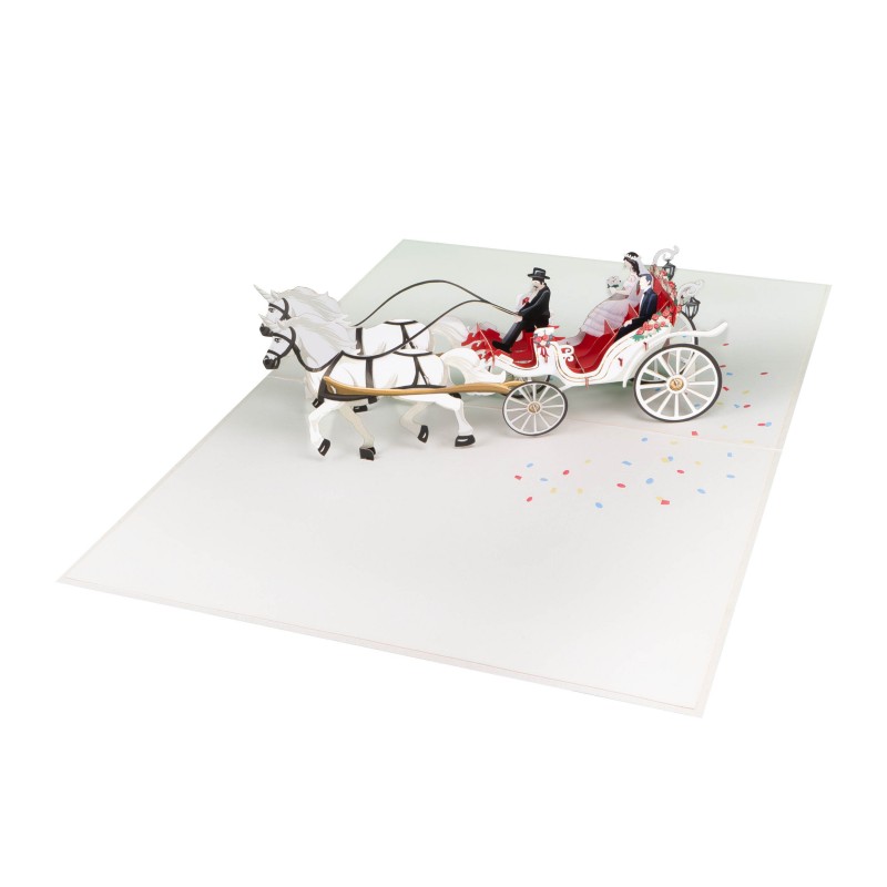 Wedding carriage pop up card