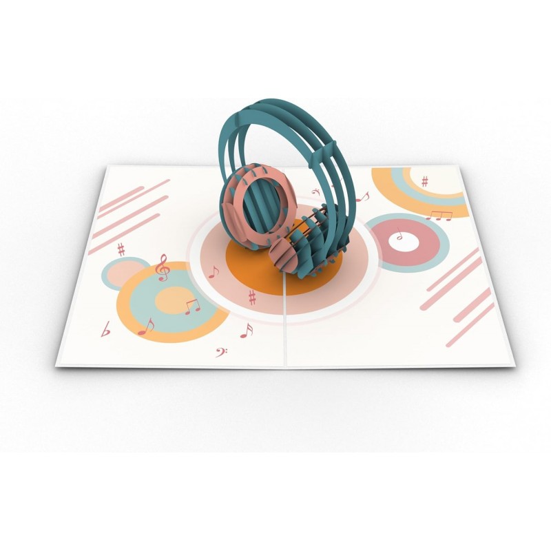 Headphones pop up card