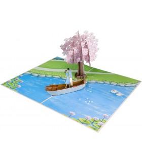 Couple and Boat Pop Up Card