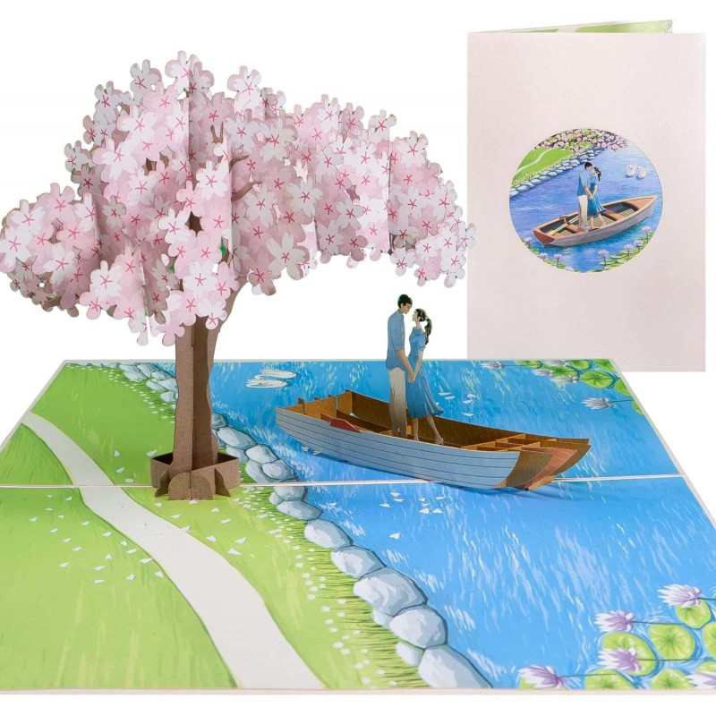 Couple and Boat Pop Up Card