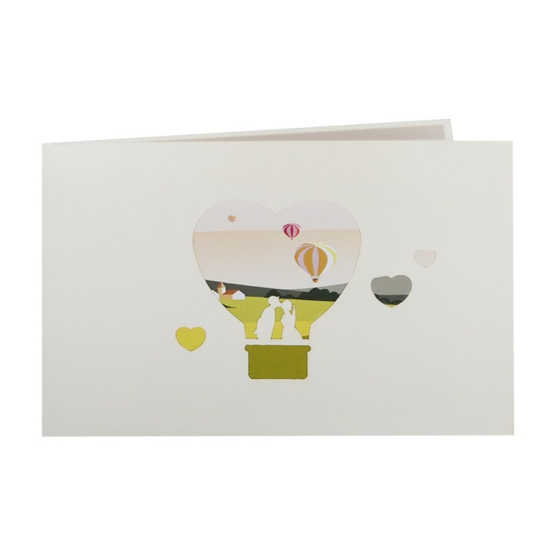 Heißluftballon Pop Up Karte Hülle