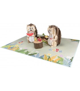 Zwei süße Igel Pop Up Karte