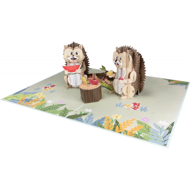 Zwei süße Igel Pop Up Karte