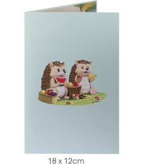 Zwei süße Igel Pop Up Karte