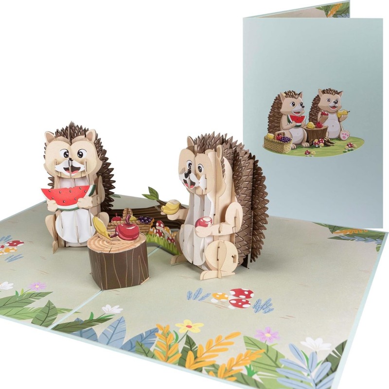 Zwei süße Igel Pop Up Karte