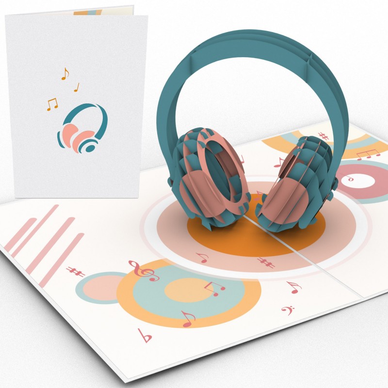 Headphones pop up card
