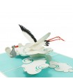 Stork and baby pop up card