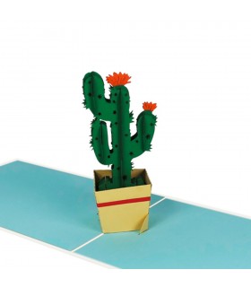 Cactus flower pop up card detail