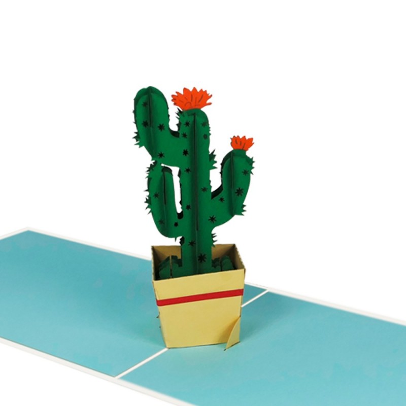 Cactus flower pop up card detail