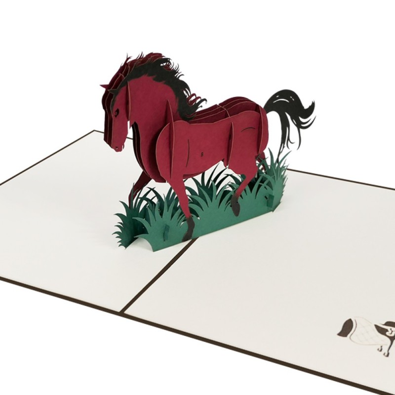 Pferd Pop Up Karte Detail