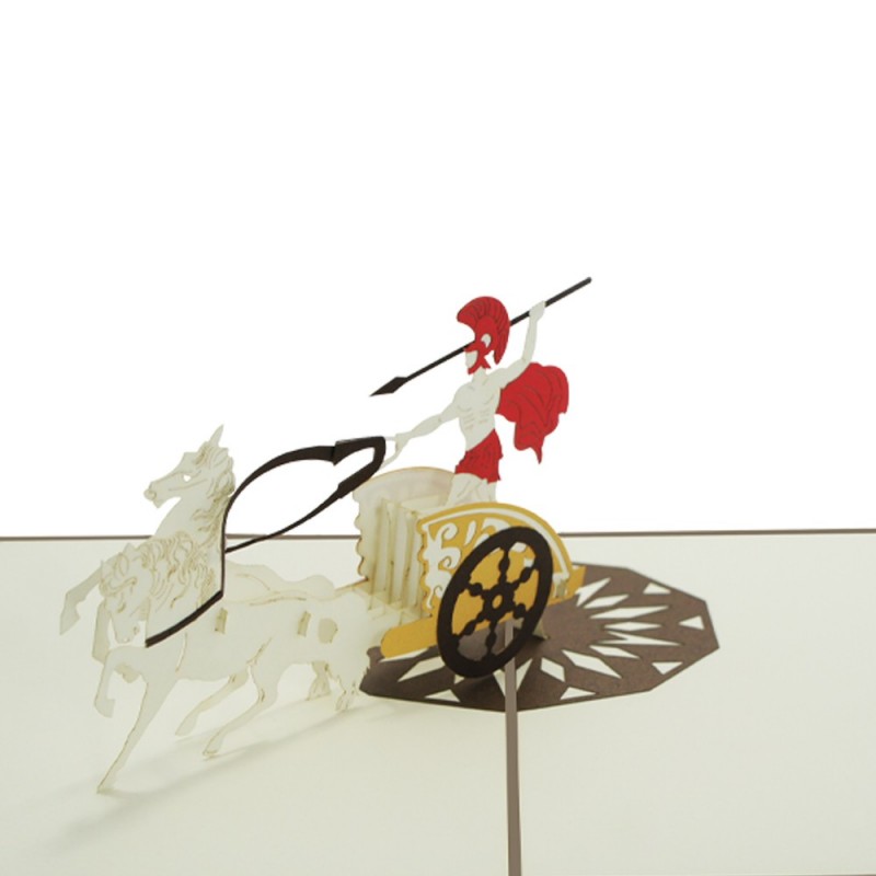 Roman soldier pop up card detail