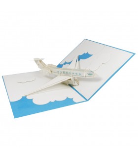 aufklappbare Privatjet Pop Up Karte