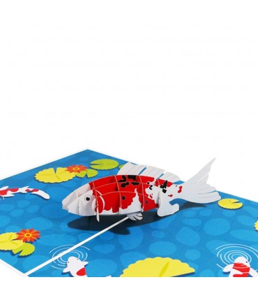 Koi fish pop up card detail