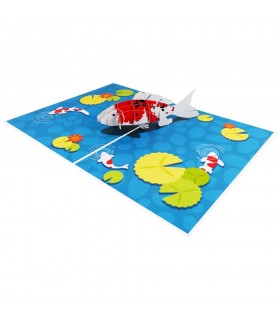 Koi fish pop up card overview 1