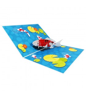 foldable Koi fish pop up card