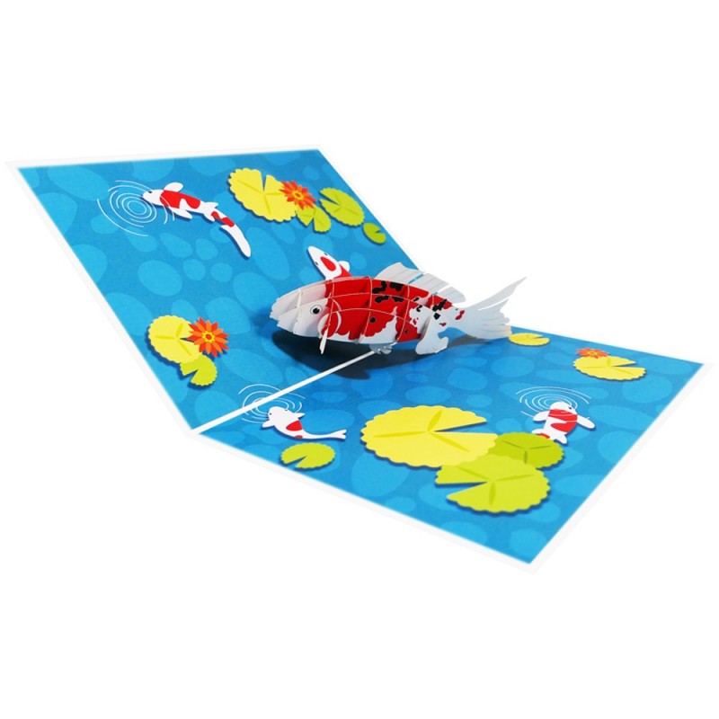 foldable Koi fish pop up card
