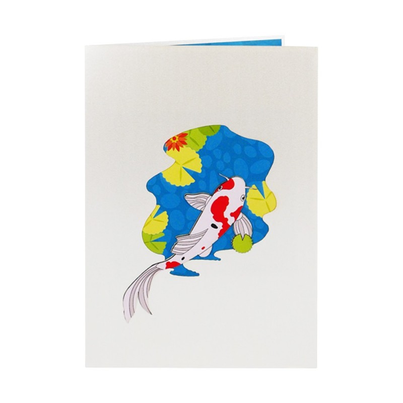 Koi fish pop up card cover