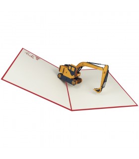 aufklappbare Bagger Pop Up Karte
