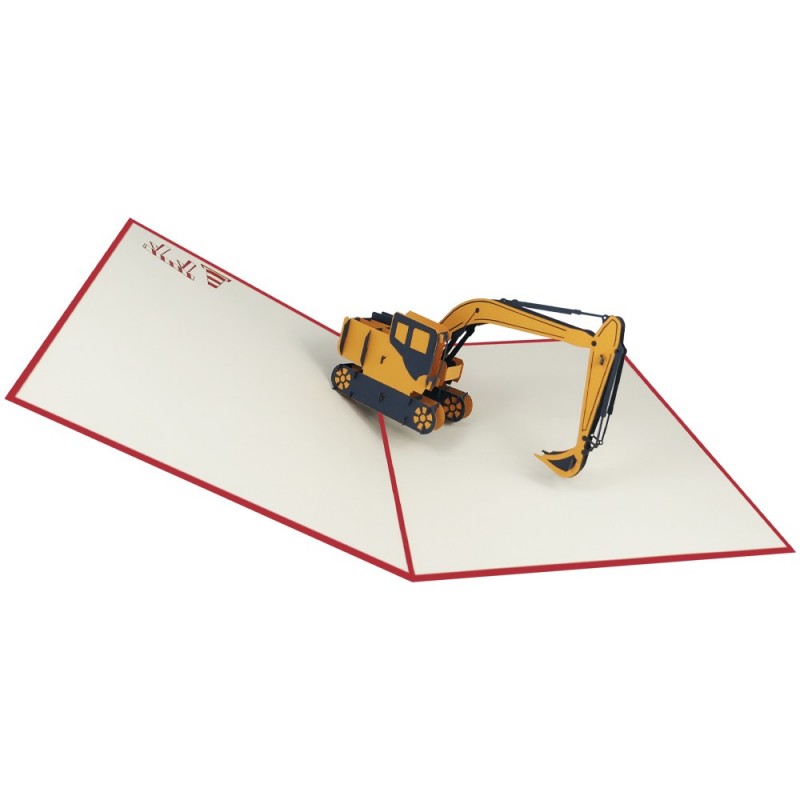 aufklappbare Bagger Pop Up Karte