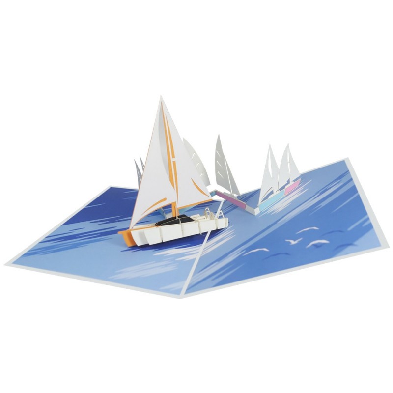 aufklappbare Yacht Pop Up Karte