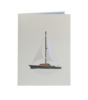Yacht Pop Up Karte Vorderseite
