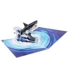 foldable Shark pop up card