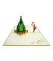 Christmas tree and couple pop up card