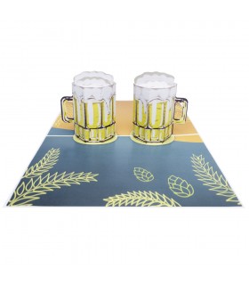 two glasses of beer pop up card overview 1