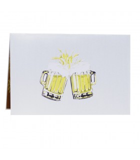 two glasses of beer pop up card cover