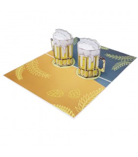 two glasses of beer pop up card overview 4