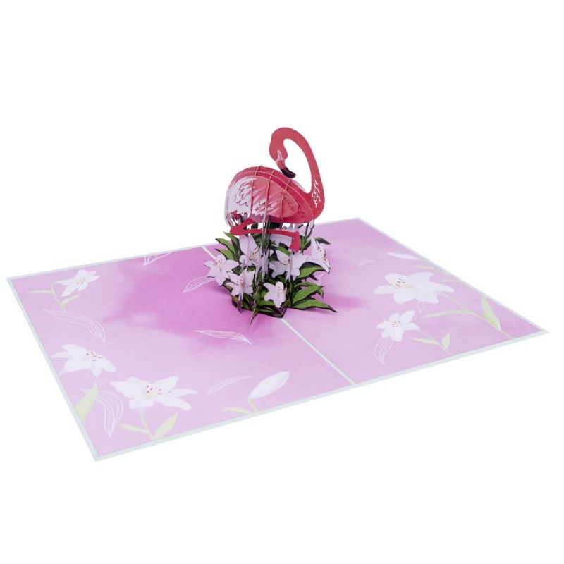 Flamingo pop up card overview 1