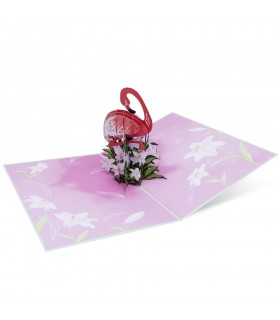 foldable flamingo pop up card
