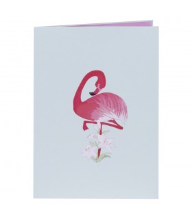 Flamingo pop up card cover