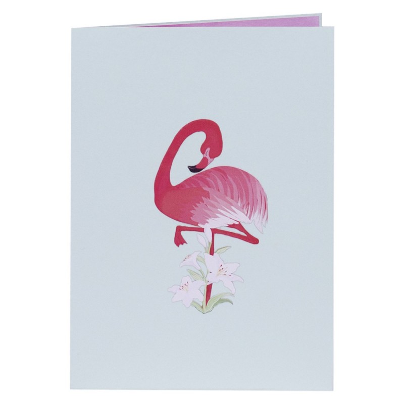 Flamingo pop up card cover