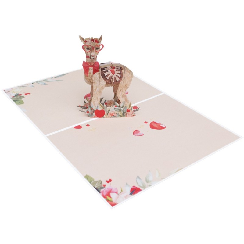 Llama Pop Up Card overview 1