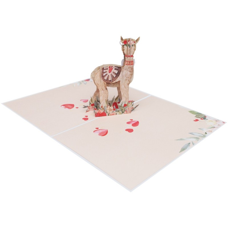 Llama Pop Up Card overview 2