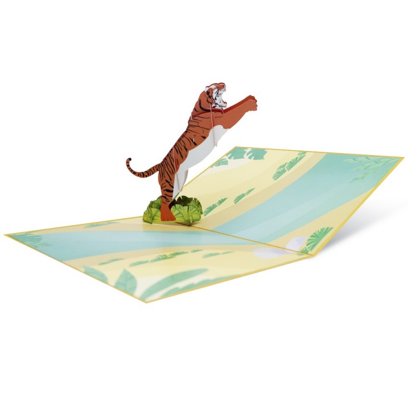foldable Tiger pop up card