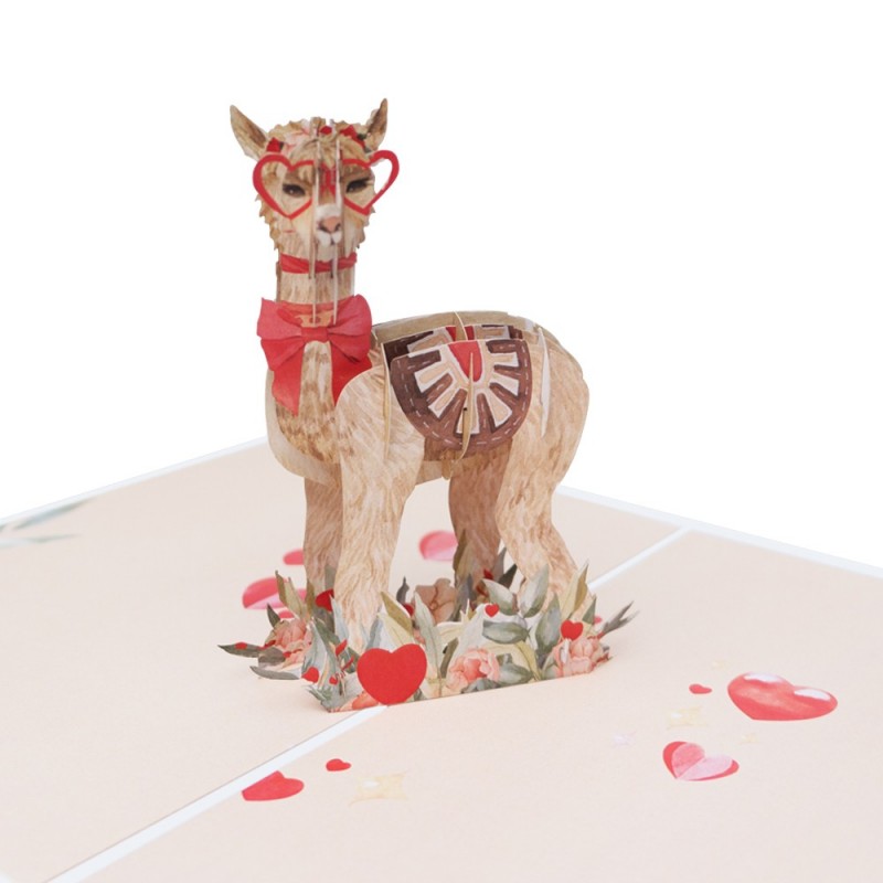 Llama Pop Up Card detail