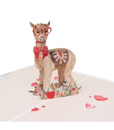 Llama Pop Up Card detail