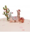 Llama and cactus pop up card