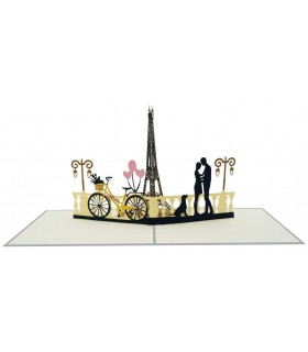 Couple in Paris pop up card