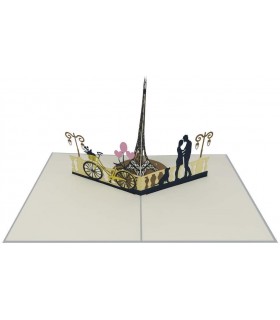 Couple in Paris pop up card