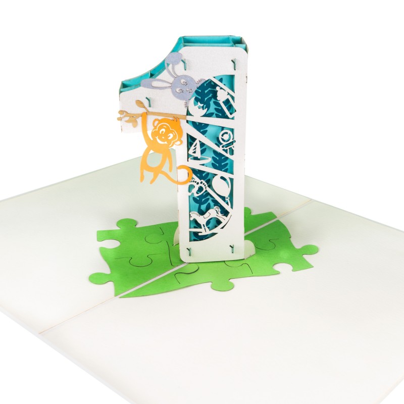 Happy birthday age 1 pop up card