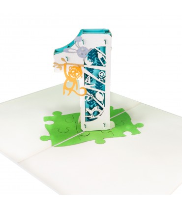 Happy birthday age 1 pop up card
