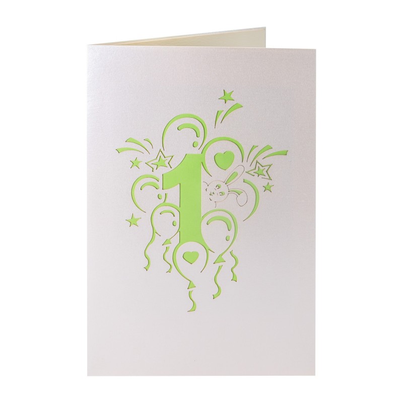 Happy birthday age 1 pop up card