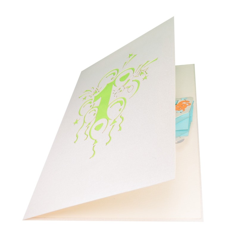 Happy birthday age 1 pop up card
