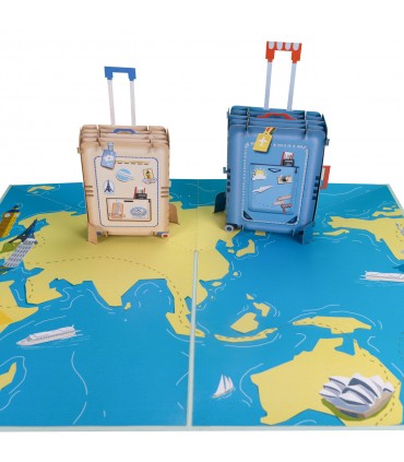 Travel Suitcase Pop Up Card
