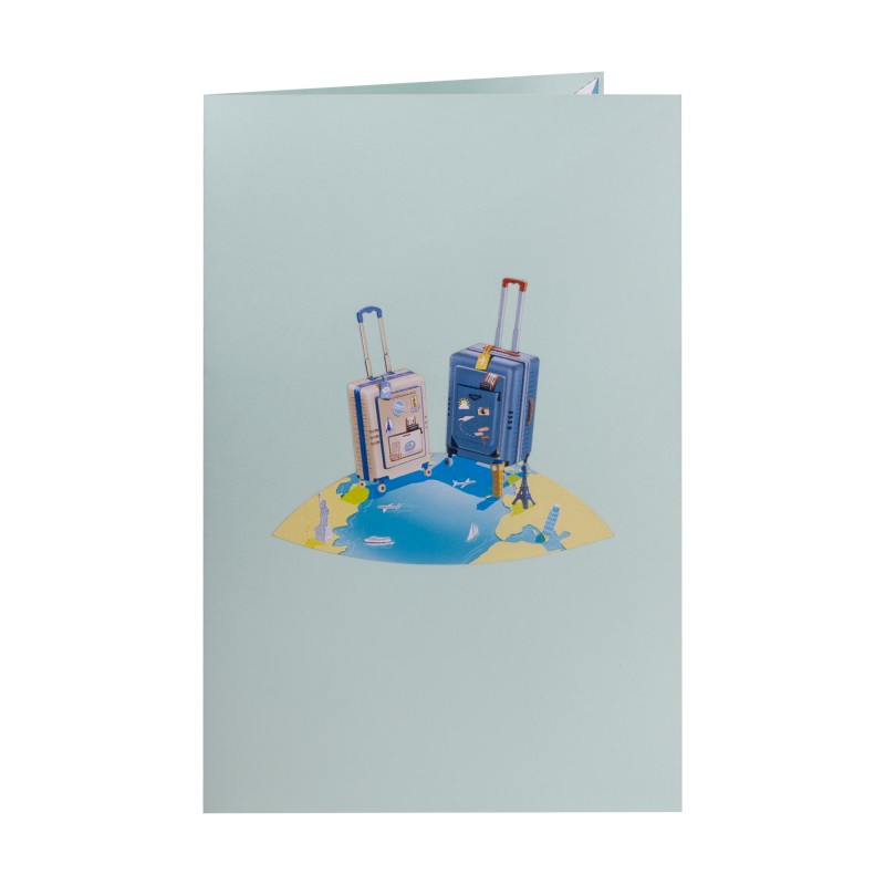 Travel Suitcase Pop Up Card