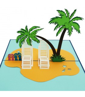 Strandurlaub Pop Up Karte Detail